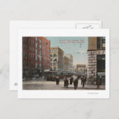 Carte Postale Spokane, WA - Vue sur Riverside Ave. & Howard St (Devant / Derrière)