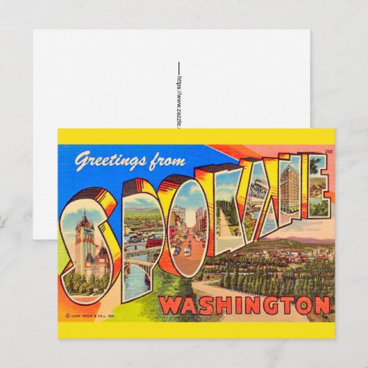 Carte Postale Spokane Washington (Devant / Derrière)