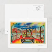 Carte Postale Spokane, Washington - Scènes de grandes lettres 3 (Devant / Derrière)