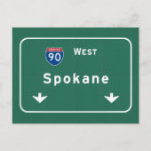 Carte Postale Spokane Washington wa Interstate Highway Freeway : (Devant)
