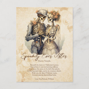 Carte Postale Spookily Jamais Après Couple Love Halloween Vintag