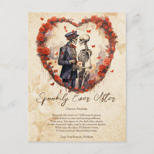 Carte Postale Spookily Jamais Après L'Amour Couple Halloween Vin