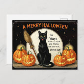 Carte Postale Spooks & Grins vintages : Une "Joyeuse Halloween" (Devant / Derrière)