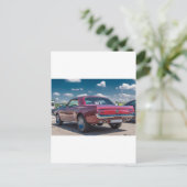 Carte Postale Sport automobile Mustang Muscle rouge Moteur engre (Debout devant)