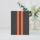 Carte Postale Sportif Vibrant Orange Stripes Carbone Fibre Style (Debout devant)