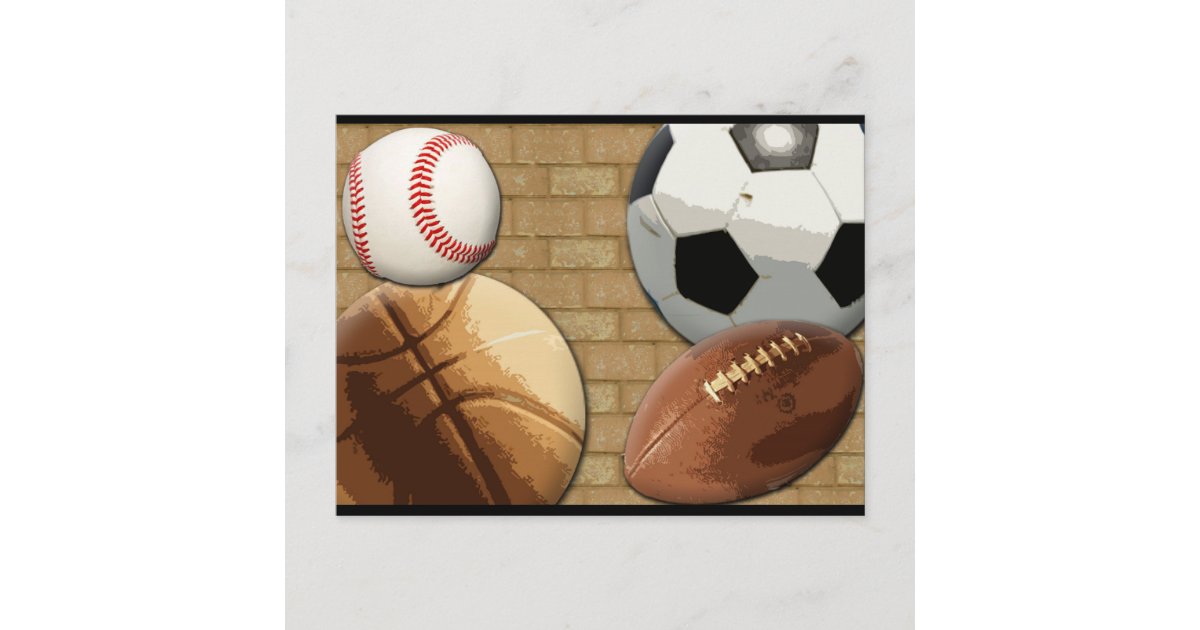 Carte Postale Sports Al-Star, Basketball/Football/Football