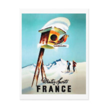 Sports d'hiver en France, petit oiseau chez elle