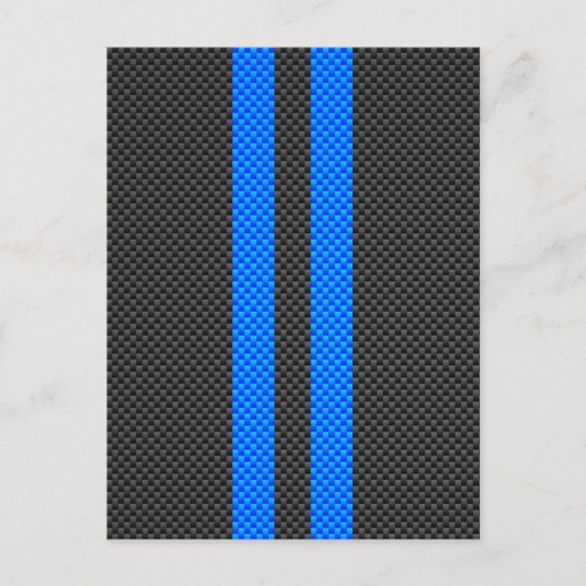 Carte Postale Sporty Sky Blue Carbon Style Fibre Stripes de cour (Devant)