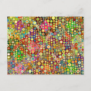 Carte Postale Spots rétro colorés + votre idée