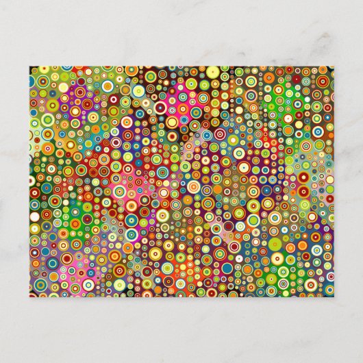 Carte Postale Spots rétro colorés + votre idée (Devant)