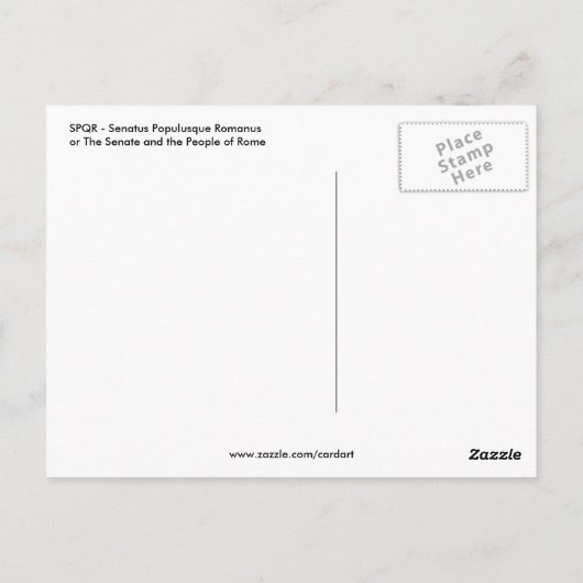 CARTE POSTALE SPQR (Dos)