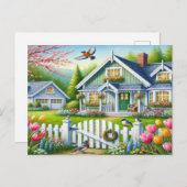 Carte postale Spring Birds Nature House (Devant / Derrière)