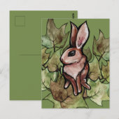 Carte Postale Spring Bunny Rabbit Nature Ivy                     (Devant / Derrière)