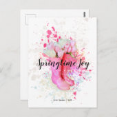 Carte Postale Spring Color Splash Watercolor (Devant / Derrière)