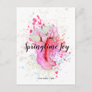 Carte Postale Spring Color Splash Watercolor