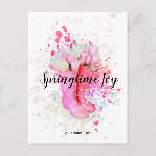 Carte Postale Spring Color Splash Watercolor (Devant)