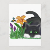 Carte Postale Spring Flower Garden Entités a Bee and Kitten (Devant)