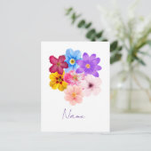 Carte Postale Spring Harmony - Mixed Watercolor Flower Bouquet (Debout devant)
