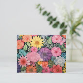 Carte Postale Spring pink floral background (Debout devant)