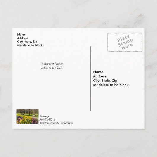 Carte Postale Spring Season Flower Garden Thinking Of You (Dos)