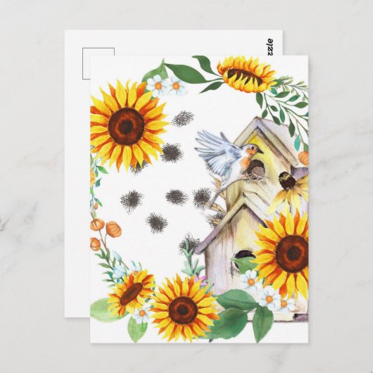 Carte postale Spring Sunflower Birmingham Art Vint (Devant / Derrière)