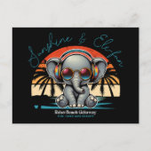 Carte Postale Spring Sunshine and Ele-fun Retro Beach Getaway (Devant)