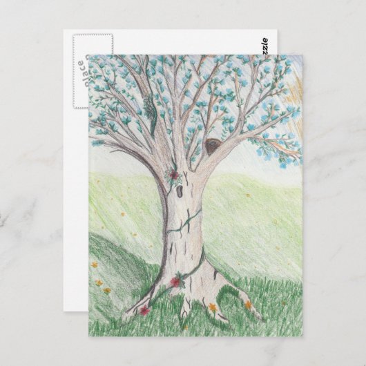 Carte postale Spring tree (Devant / Derrière)
