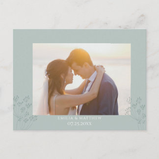 Carte Postale Spring Wedding Photo Thank you Postcard