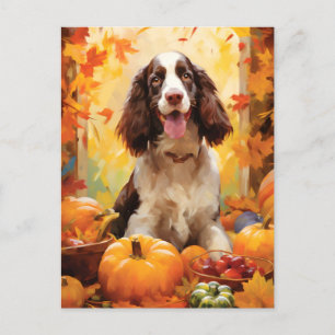 Carte Postale Springer Spaniel Automne Action de grâce