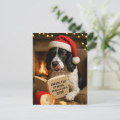 Carte Postale Springer spaniel  'Cheese Tax' Christmas postcard (Debout devant)
