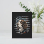 Carte Postale Springer Spaniel Chien Drapeau Américain (Debout devant)