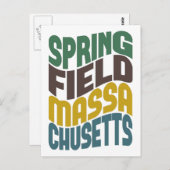 Carte Postale Springfield Massachusetts Vague Rétro (Devant / Derrière)