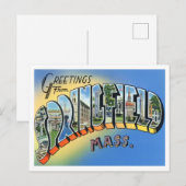 Carte Postale Springfield, Massachusetts Vintages grandes lettre (Devant / Derrière)