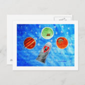 Carte Postale ...Springtime In Space...art by Jutta Gabriel... (Devant / Derrière)