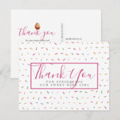 Carte Postale Sprinkles colorés Baby Sprinkle Merci (Devant / Derrière)