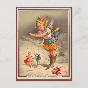 Carte Postale Sprite d'hiver vintage