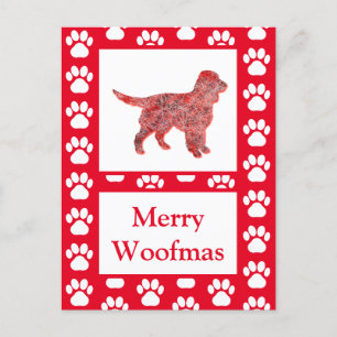 Carte Postale Sprocker Spaniel Chien Silhouette RedJoyeux Noël