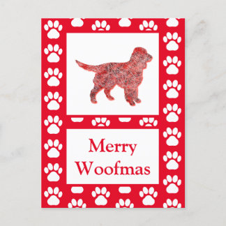 Carte Postale Sprocker Spaniel Chien Silhouette RedJoyeux Noël