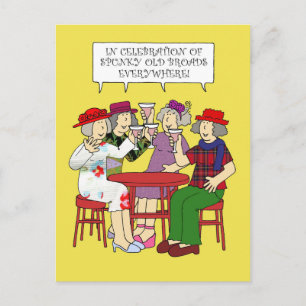 Carte Postale Spunky Old Broads Mois février Dames de dessin