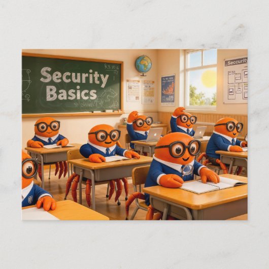 Carte Postale Spy Crab Classroom Learning Essential Security Bas (Devant)