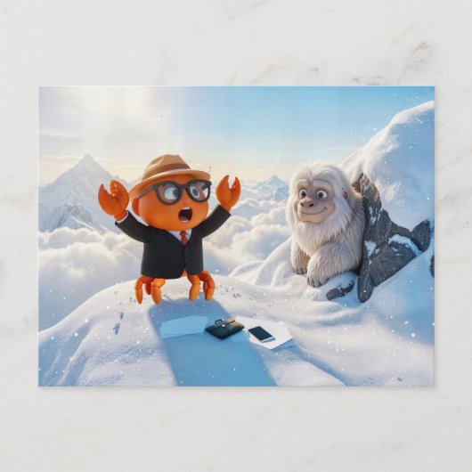 Carte Postale Spy Crab Shocked Seeing Real Yeti Creature (Devant)