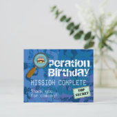 Carte Postale Spy / Secret / Agent spécial Anniversaire Merci (Debout devant)