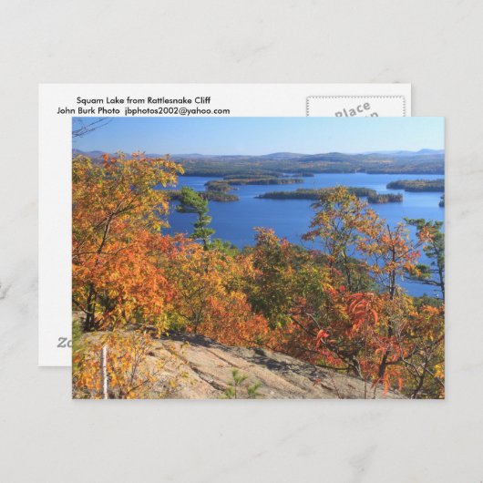 Carte Postale Squam Lake Rattlesnake Cliffs en automne (Devant / Derrière)