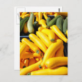 Carte Postale Squash en jaune et vert (Devant / Derrière)