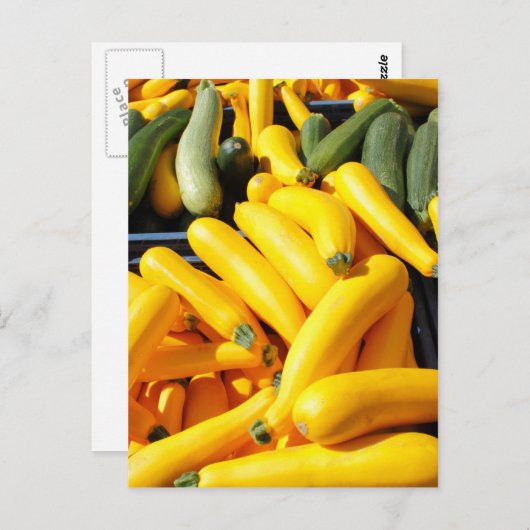 Carte Postale Squash en jaune et vert (Devant / Derrière)