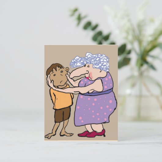 Carte Postale Squeeze tes joues (Debout devant)