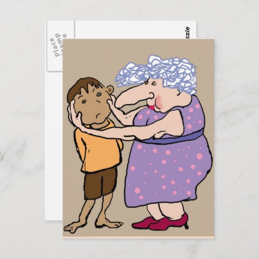 Carte Postale Squeeze tes joues (Devant / Derrière)