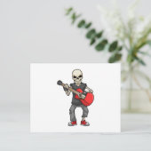 Carte Postale Squelette à la musique avec guitare (Debout devant)
