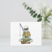 Carte Postale Squelette à la pêche avec canne à pêche (Debout devant)