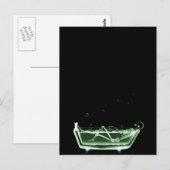 Carte Postale Squelette à rayons X bain noir vert (Devant / Derrière)
